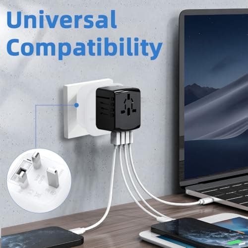 2Pack European to UK Plug Adaptor, US to UK Travel Plug Adapter — view 4