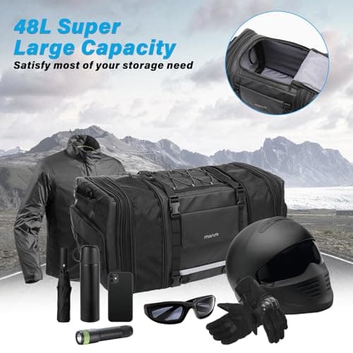 MOSISO Motorcycle Tail Bag with Expandable Capacity 32L-48L — view 3