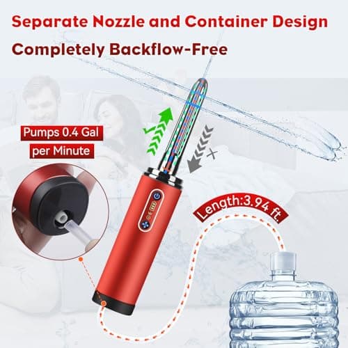 Enema Anal Douche,Enemas-Douches for Men and Women Colon Cleanse,Electric Anal Cleaner Kit,Anti Backflow Shower Enema Bulb,Rotation-Spray Two Douching Modes,External Water Supply — view 5