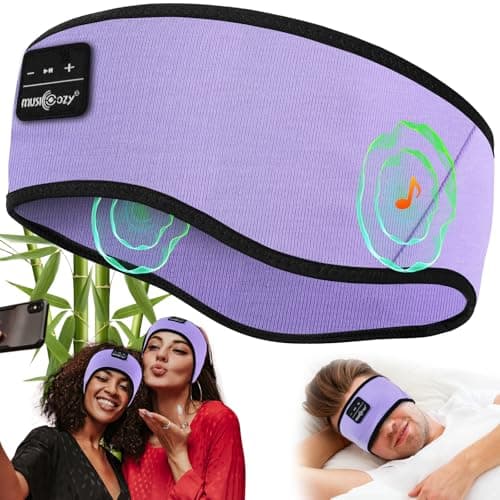 MUSICOZY Organic Bamboo Cotton Sleep Headphones for Side Sleepers