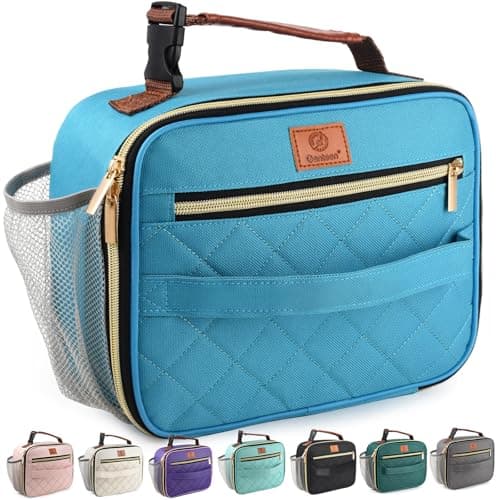 Genteen Lunch Box for Men Women Adults Kids - Insulated Lunchbox Reusable, Zip Closure & Buckle Handle, Portable Cooler for Work, School, Travel (Teal)