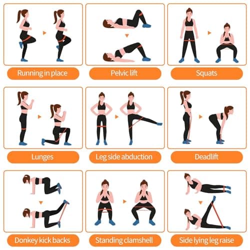 VALYPANOR Resistance Bands Exercise Loop Fitness Bands for Women Men,5 Different Levels Elastic Band for Home Gym Workout Yoga,Fitness,Stretching,Strength Training,Physical Therapy Free Carrying Bag — view 4