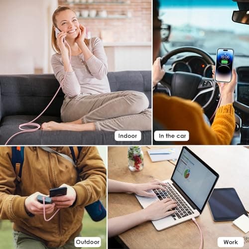 TECHGEAR USB C to USB C Charger Cable (6Pack 0.3M+1M+2M+3M+2x Adapter) 60W Braided Type C Cable Fast Charging Data Lead Compatible Phone 17 16 15 Pro Max, iPad Air/Pro, Samsung S26 S25 S24 A17, Pixel — view 4