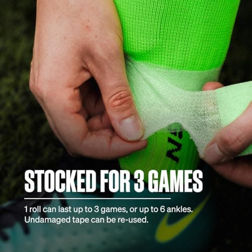 SPORTTAPE Football Sock Tape, 2 Rolls 5cm x 4.5m, Mint Green, Self-Adhesive — view 3