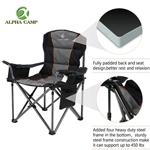 ALPHA CAMP Oversized Camping Folding Chair Heavy Duty Camping Chair — view 4