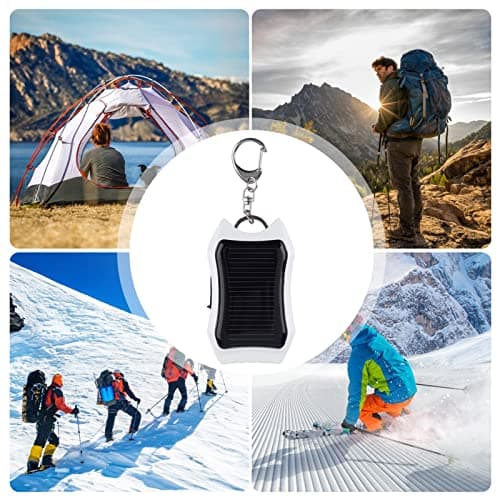 GIMOCOOL Solar Power Bank Keychain,1500mAH Large-capacity Battery Solar Charger Power Bank, Mini Backup Power Solar Charger for Cellphone Tablet Electronic Devices, Portable Charger with Carabiner — view 2