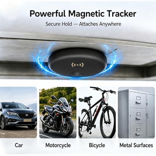 Car GPS Tracker,Magnetic Mini Vehicle Tracker (Compatible with iOS & Android),Real Time Vehicle Tracker,No Monthly Fee,IP68 Waterproof,Car Tracking Device for Car, Truck,Kids,bike,Global Coverage-B — view 2