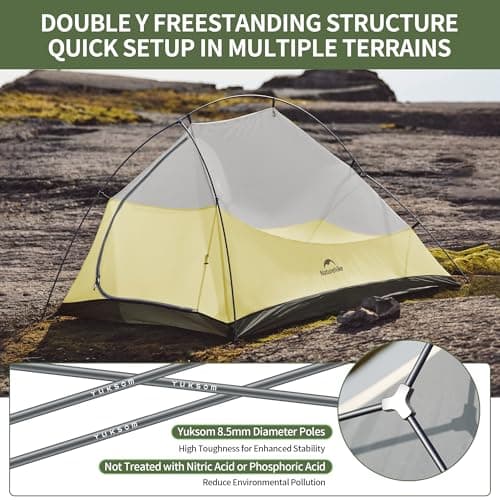 Naturehike Cloud Up Pro Camping Tent, 2 Person, Forest Green — view 4