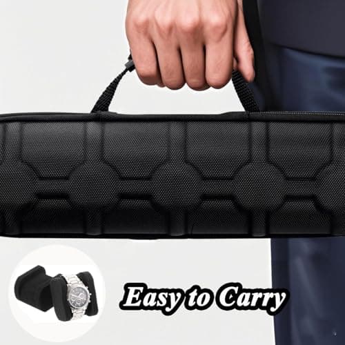 Lansls Hard Watch Travel Case 4 Slots, Portable Watch Box Organizer For Men And Women With Anti-Slip Pillows, Shockproof Eva Storage Display For Smart Watches & Wristwatches, Black — view 4