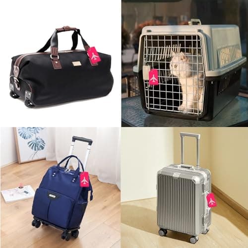 SCHUMAOYI 4 Pcs Adjustable Luggage Straps + 2 Tags Pink Travel Belt — view 5
