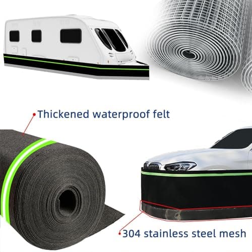 No Drill RV Skirting 95cm Tall - Winter Travel Trailer Accessories with Mesh Bottom, 59ft Weather-Resint Home Exterior Bumper End Cap for Ultimate Protect — view 4