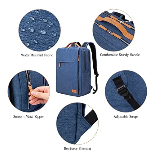 Hp hope Laptop Backpack for Women Travel, Durable Backpacks Carry On, with USB Charging Port, Fits 15.6 Inch Laptop, Waterproof, Resistant Luggage Business Weekender Bag, Blue — view 4
