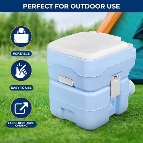 SereneLife 20L Outdoor Camping, Portable Toilet, Comfortable Flushable Portable Toilets for Adults, Travel Toilet, Porta Potty Loo, Detachable Waste Tank- Leak Proof & Carry Bag — view 4