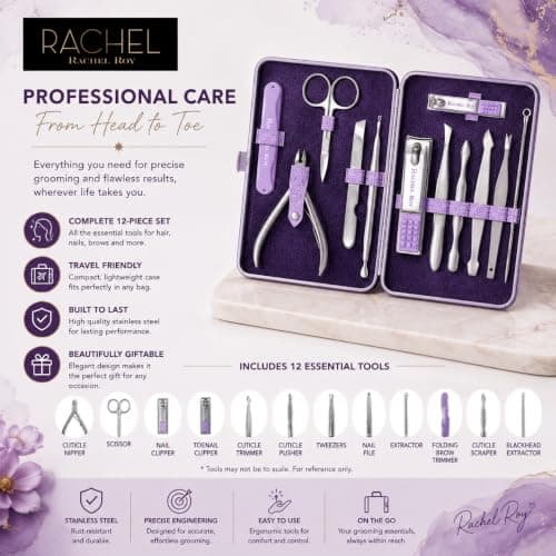 Rachel Roy 12-Piece Manicure Kit for Women with Travel Case — view 2