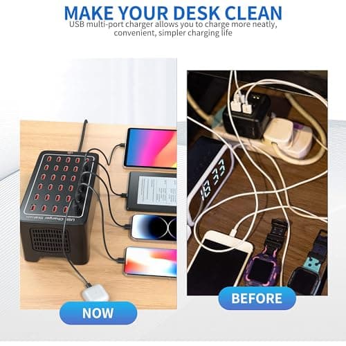 150W USB Charger Station, 30 Ports Desktop Smart Charger — view 5