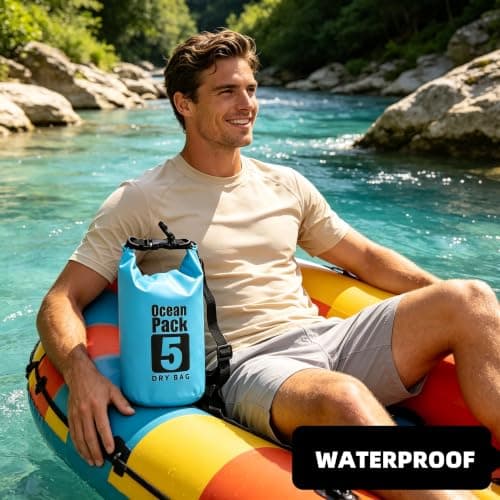 Nagsxiw Dry Bag 5L, Waterproof Bag with Adjustable Shoulder Strap for Drifting, Boating, Kayaking, Swimming, Rafting, Camping — view 6