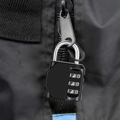 NAGE Combination Padlock, Locker Padlocks with 3 Digit Lock (2p, Black) — view 3