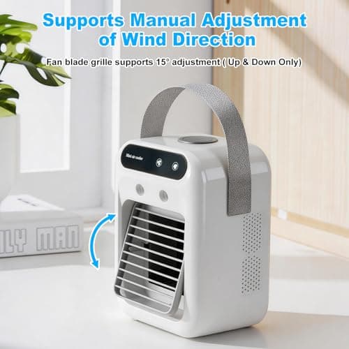 Portable Air Cooler, Mini Air Conditioner with 1800mAh Battery & Water Tank — view 4