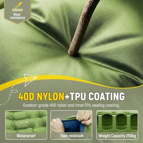 Myxslop Camping Sleeping Pad with Built-in Foot Pump & Pillow, 15.5cm Thick Ultralight Inflatable Sleeping Mat, Compact Camping Mat for Hiking, Backpacking, Festivals & Tent Camping — view 5