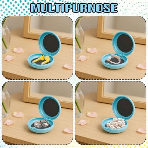 Bewudy Ear Plug Carrying Cases, Earplug Cases, Portable Mini Storage Case, Earbud Plug Organizer Ear Plug Case Small Storage Case for Travel (Blue) — view 4