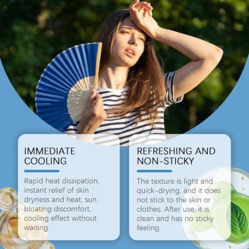 Cooling Mist Spray, Cooling Spray for Face and Body, Cooling Mist Spray for Hot Weather, Hydrating Face Mist & Refreshing Body Spray, After Sun Spray, Keep Cool & Refreshing Feeling，1PC — view 5