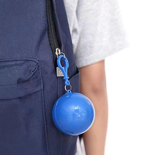 Disposable Rain Ponchos, 8 PCS Waterproof Plastic Ponchos in Keychain Ball — view 6