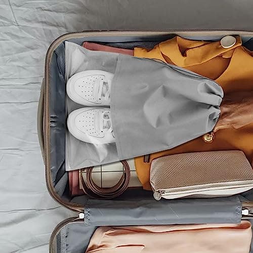 GAOHAN 10 Pcs Travel Shoe Bag,Shoe Bags,Non-Woven Shoes Storage Bags,Grey — view 3