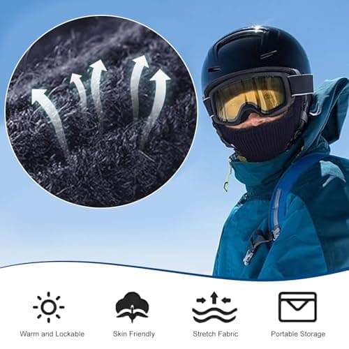 Mayoii Dual-Use Thermal Balaclava, Multifunctional Ski Mask, Elastic Balaclavas for Men, Warm Windproof Mens Beanie Hat, Winter Hat for Outdoor Sports (UK, Alpha, One Size, Navy) — view 3