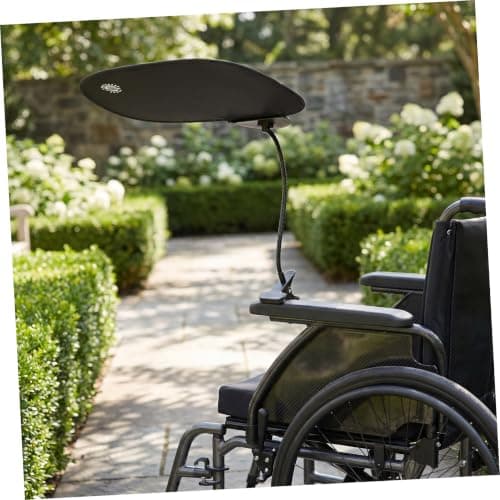 COSMOBETTY Portable Adjustable Laptop Sun Shade with Clip Anti-glare Screen Shield for Outdoor Work and Office Use Light Blocking Umbrella for Laptops and Tablets Collapsible Black Design — view 6