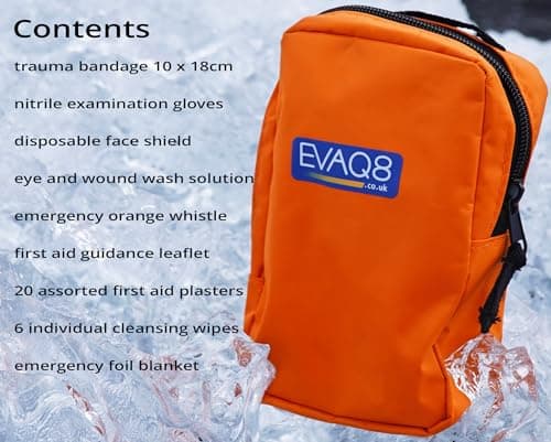 EVAQ8 Outdoor Worker Personal Trauma First Aid Kit in Orange Belt Bag IFAK — view 5