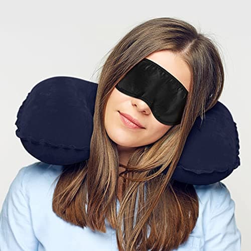 Lillyvale2 Inflatable Travel Neck Pillow - Soft Flight Rest/Support Cushion Head & Neck (Hot Pink) — view 5
