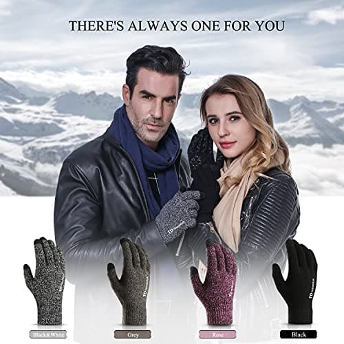 Gloves Women, TRENDOUX Touch Screen Glove Ladies Men Unisex Typing Phone - Wool Lining - Elastic Cuff - Anti-slip Grip - Premium Thin Thermal Windproof Glove for Outdoor Driving Dog Walking - Rose - L — view 6