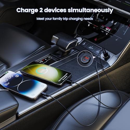 MOSWAG Car Charger, QC 3.0 Cigarette Lighter USB Charger 12V -2 Pack — view 3