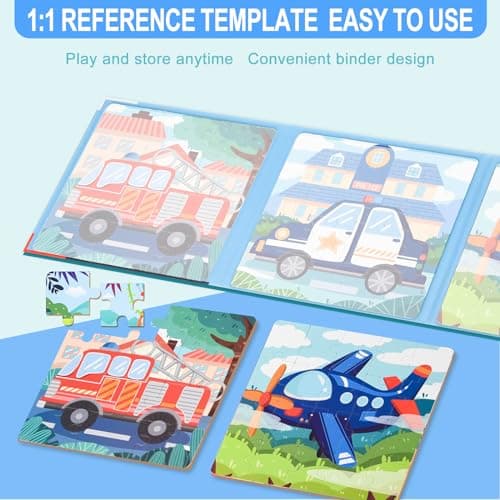 ASTARON Magnetic Puzzles for Toddlers, Educational Travel Toys Car Plane Activities For Kids, 12-16-20 pieces Learning Magnet Puzzles for Road Trip, Kids Birthday Gifts — view 4
