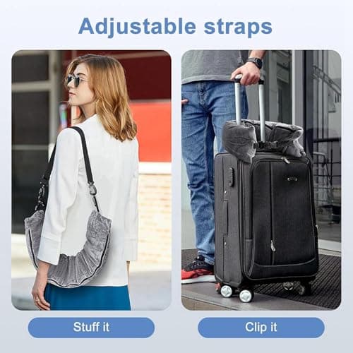 Aundhegrtt 6Pack Stuffable Travel Pillow for Extra Luggage, Velvet Travel Neck Pillow with Adjustable Neck Size, Fits About Travel — view 2