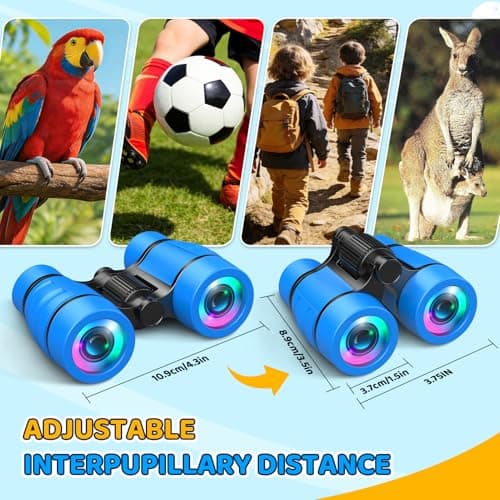 Outdoor Toys for 3-9 Year Old Boys–Binoculars for Kids with Fun 25 Explore Cards,Compass, Magnifying Glass-Garden Games 3-9 Year Old Boys Gifts Birthday Presents-for Football Matches,Hiking Travel — view 5
