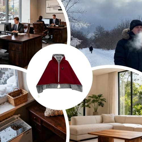 USB Heated Shawl Blanket | Wearable & Washable Electric Throw with 3 Heat Levels | 140x80cm Portable Heating Wrap for Office, Sofa, Travel & Home Use | Auto Shut-Off Due to High Temperature — view 6