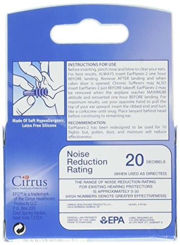 EarPlanes EP2 Ultra-Reusable Earplugs, Airplane Pressure Prevention Earplugs for Adults (1 Pairs) (Pack of 2) — view 3