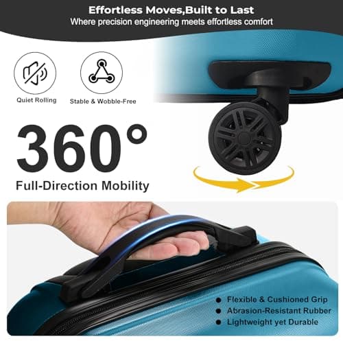 Luggage Depot 24 Inch Suitcase with TSA Lock, Spinner Wheels, Ice Blue — view 6