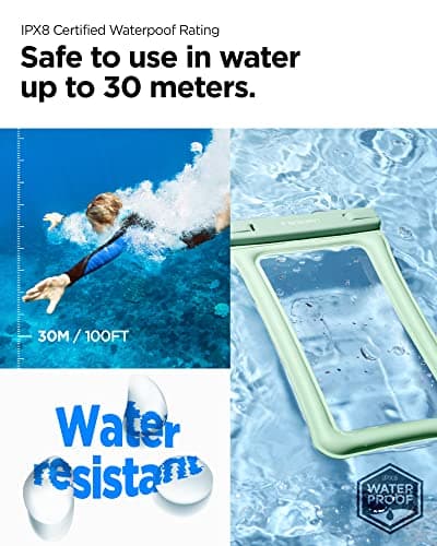 Spigen [2 PACK Floating Waterproof Floating Phone Case Up to 8.2" Mint — view 5