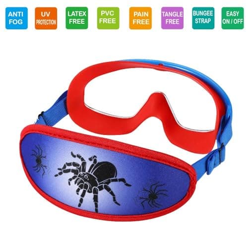 RUIGAO Kids Swim Goggles Age 4-12, Toddler Goggles No Tangle, Child Swimming Mask/Bungee Strap/Soft Band (1PK Toddler Mask - Spider) — view 2