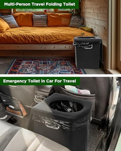 E EASTSTORM Camping Toilet 16.5'' Home Height Foldable Soft Seat — view 6