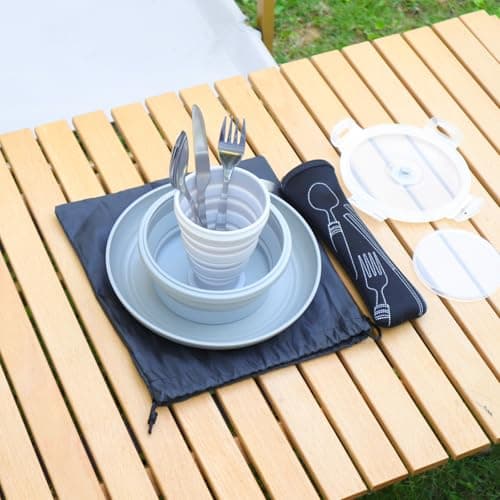 Portable Camping Plate Bowl Cup Cutlery Set for 1 for for Travel & Outdoor. — view 2