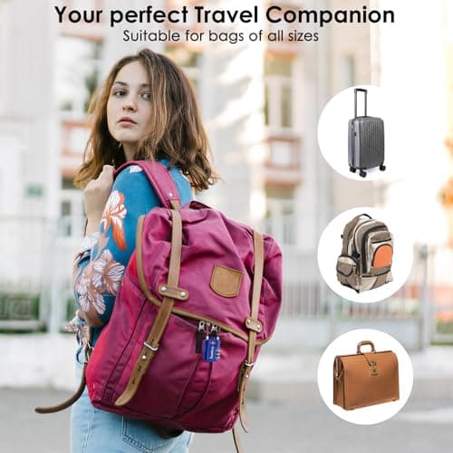 SharkByte TSA Approved Luggage Locks - 3-Dial Security Travel Combination Padlocks with Tags, Flexible Cable Wire Travel Locks for Suitcases, Gym Bags & Small Suitcases (3 Pack) — view 3
