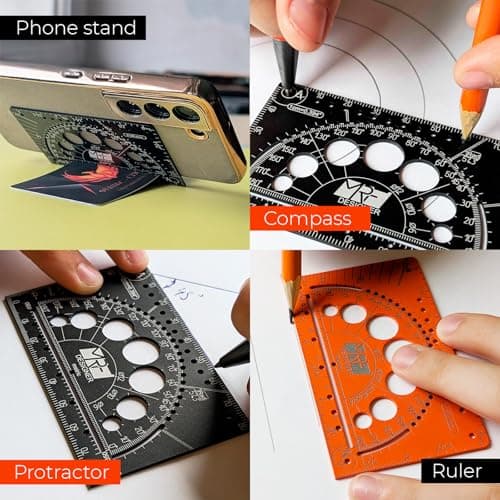 MRF Card Multitools Designer – 15-in-1 Credit Card Multitool Ruler – Aluminium Wallet Multitool Card for Architects, Engineers & Designers – Pocket Multi Tool, Dual Scale, TSA Approved — view 4