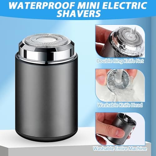 Mini Portable Electric Shaver,USB Travel Rotary Razor for Men — view 3