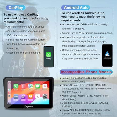 Carpuride W702B Motorcycle Carplay Screen with Mount for BMW Motorbike — view 6