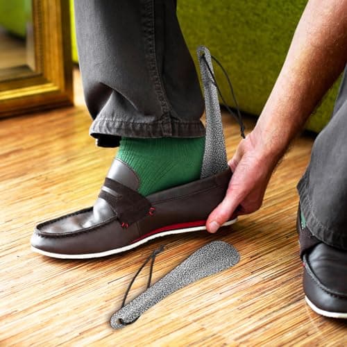 DOITOOL 19cm Metal Shoe Horn Portable Shoe Wearing Helper 2pcs Black — view 5