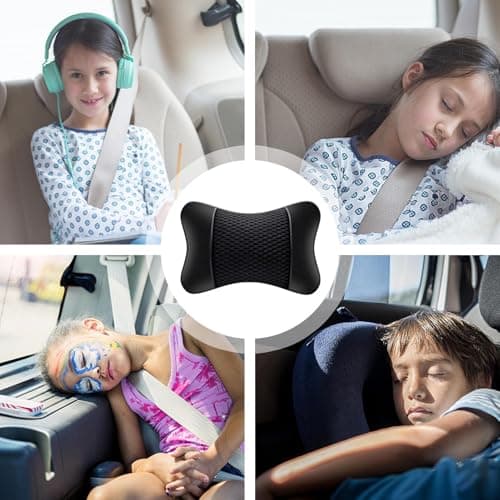 Car Seat Neck Pillow - Elastic Breathable Head Rest Support, Ergonomic Driving Neck Cushion, Soft Leather PP Cotton Travel Headrest | Odorless Comfort Padding For Auto Gaming Chair — view 4