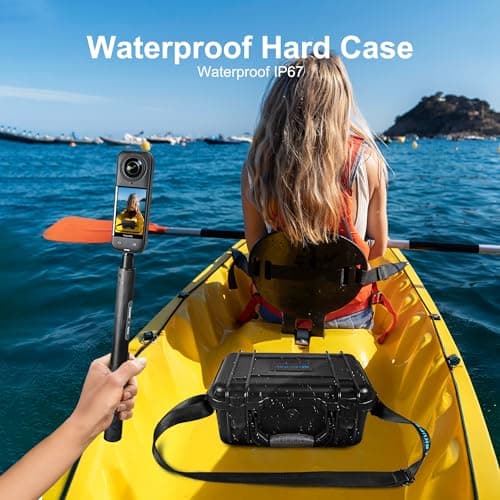 LEKUFEE Waterproof Hard Case for Insta360 X5, Insta360 X4/X3, X4 Air, Standard Bundle, Starter Bundle, Essentials Bundle, Motorcycle Bundle, and More Accessories(Case Only) — view 5